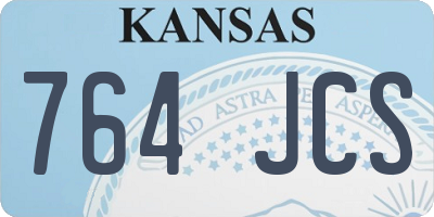 KS license plate 764JCS