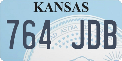 KS license plate 764JDB
