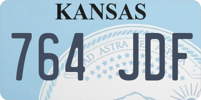 KS license plate 764JDF