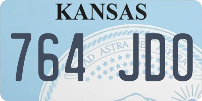 KS license plate 764JDO