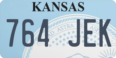 KS license plate 764JEK