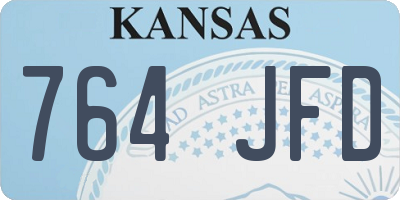 KS license plate 764JFD