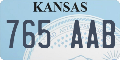 KS license plate 765AAB