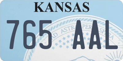 KS license plate 765AAL