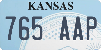 KS license plate 765AAP