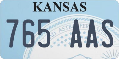 KS license plate 765AAS