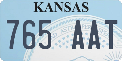 KS license plate 765AAT
