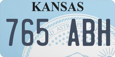 KS license plate 765ABH