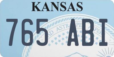 KS license plate 765ABI