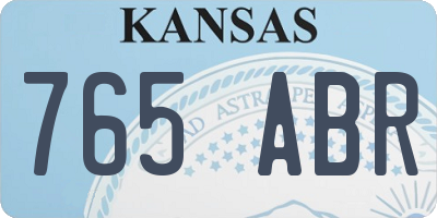 KS license plate 765ABR