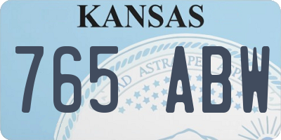 KS license plate 765ABW