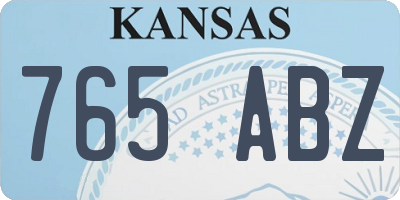 KS license plate 765ABZ
