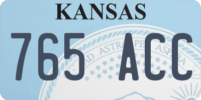 KS license plate 765ACC