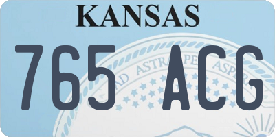 KS license plate 765ACG