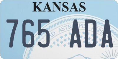 KS license plate 765ADA