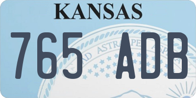KS license plate 765ADB