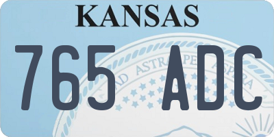KS license plate 765ADC