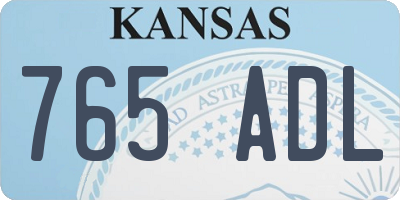 KS license plate 765ADL