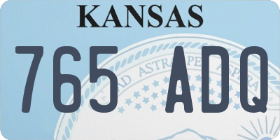 KS license plate 765ADQ