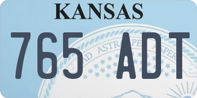 KS license plate 765ADT