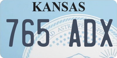 KS license plate 765ADX