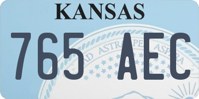 KS license plate 765AEC