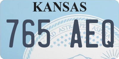 KS license plate 765AEQ