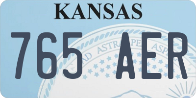 KS license plate 765AER