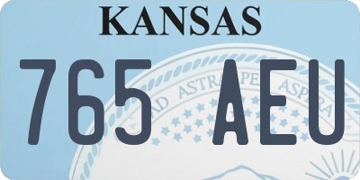 KS license plate 765AEU