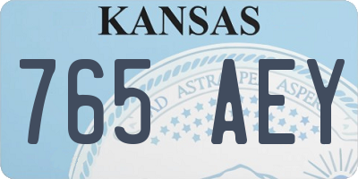 KS license plate 765AEY