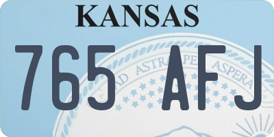 KS license plate 765AFJ