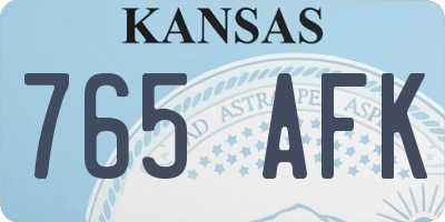 KS license plate 765AFK