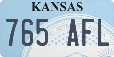 KS license plate 765AFL