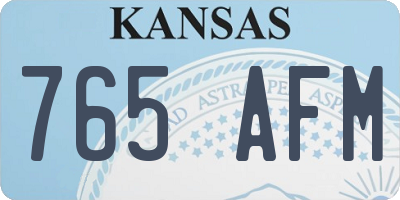 KS license plate 765AFM