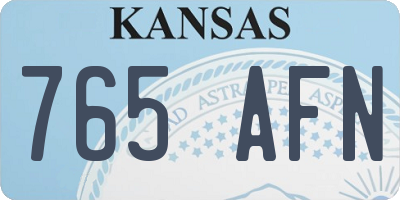 KS license plate 765AFN