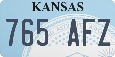 KS license plate 765AFZ