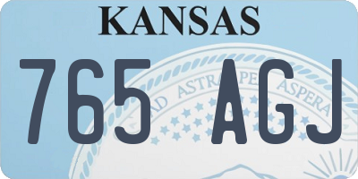 KS license plate 765AGJ