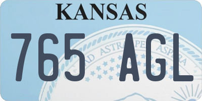 KS license plate 765AGL