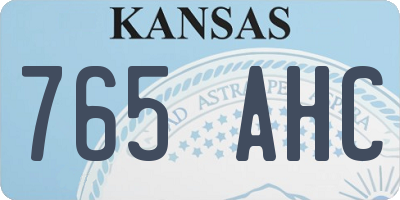 KS license plate 765AHC