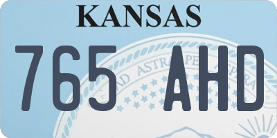 KS license plate 765AHD