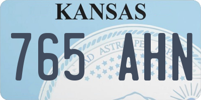 KS license plate 765AHN