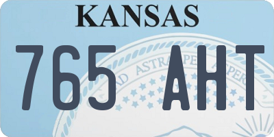 KS license plate 765AHT