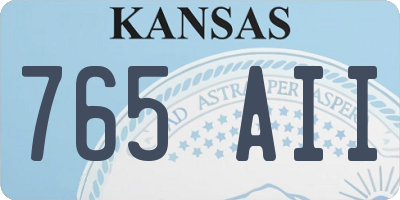 KS license plate 765AII