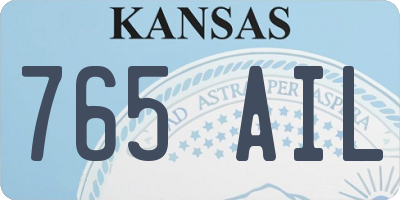KS license plate 765AIL
