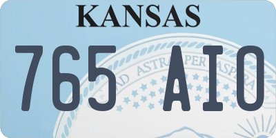 KS license plate 765AIO