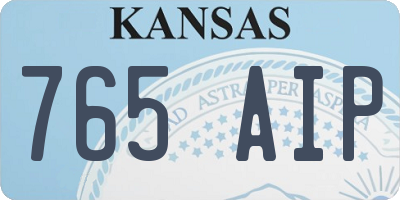 KS license plate 765AIP