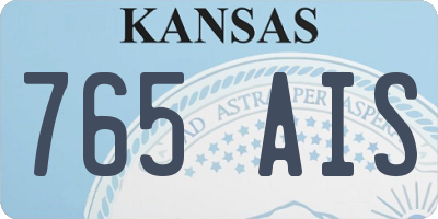 KS license plate 765AIS