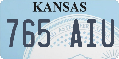 KS license plate 765AIU