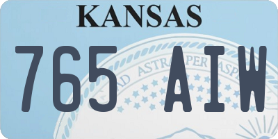 KS license plate 765AIW