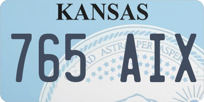 KS license plate 765AIX